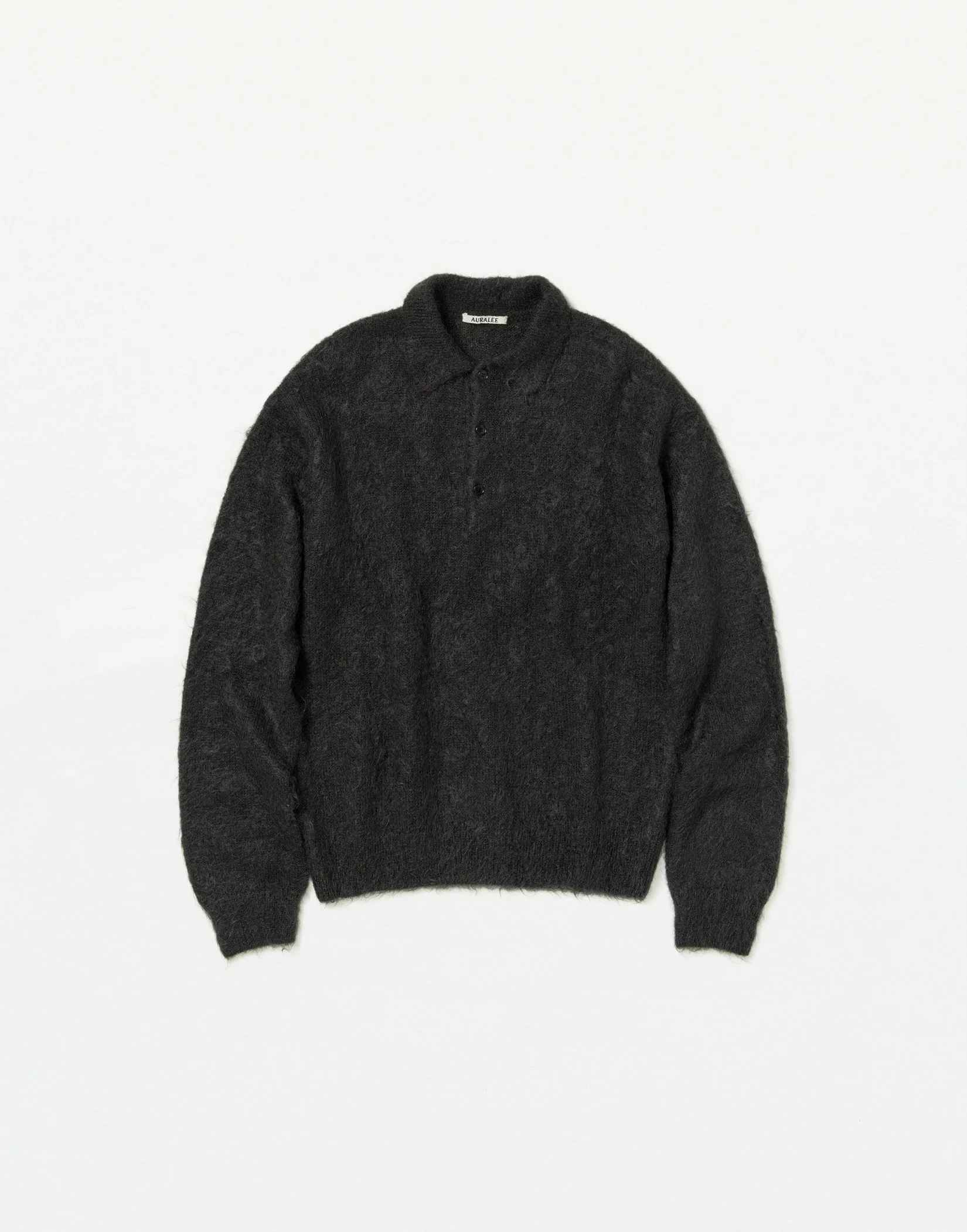 Auralee - BABY SURI ALPACA SHEER KNIT PULLOVER (NAVY) — EQUIPMENT